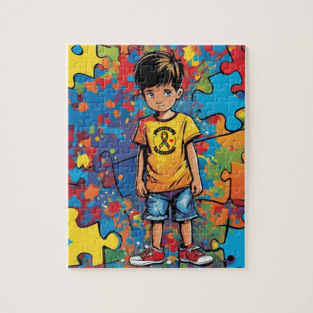 Quebra-cabeça Consciência do Autismo (Vertical)