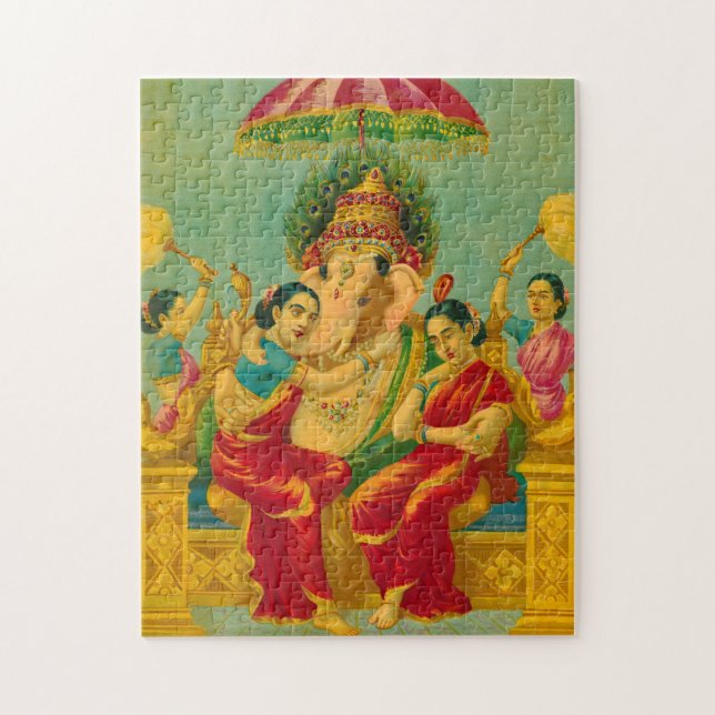 Quebra-cabeça Consortos de Ganesha por Raja Ravi Varma (Vertical)