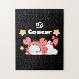 Quebra-cabeça Constelação de Cancer Cozy Bunny Whimsical & Crab