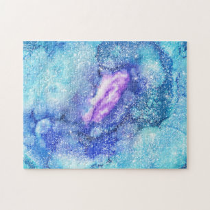 Quebra-cabeça Constelação de nebulosa espacial duro azul e roxo