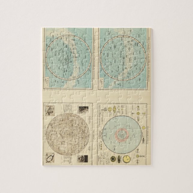 Quebra-cabeça Constelações, Sistema Solar, Lua (Vertical)