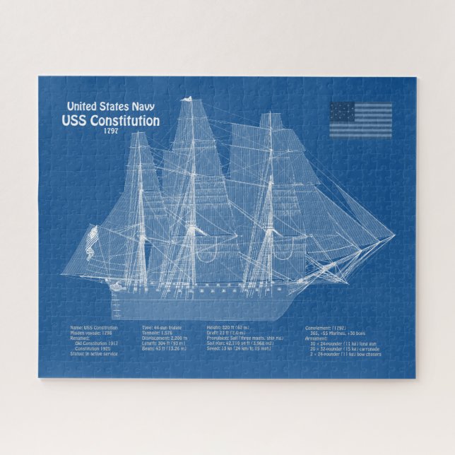 Quebra-cabeça Constituição USS - ABD de Planos de Impressão de P (Horizontal)