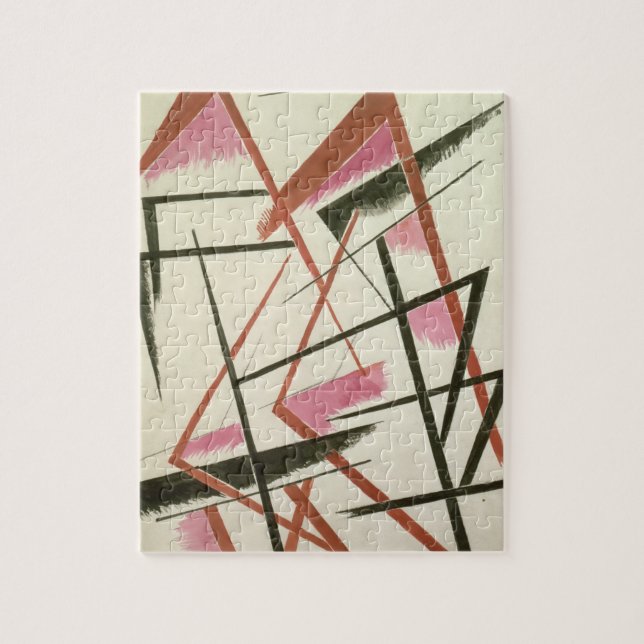 Quebra-cabeça Construção linear, c.1921 (gouache no papel) (Vertical)
