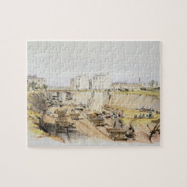 Quebra-cabeça Construindo a parede de retenção perto da rua do (Horizontal)