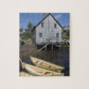 Quebra-cabeça Construtor de dories, Lunenburg, Nova Escócia, Can
