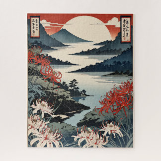 Quebra-cabeça Contemporary ukiyoe, Japanese landscape in autumn