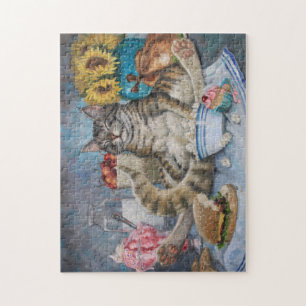 Quebra-cabeça "Contentado" da minha pintura original de óleo