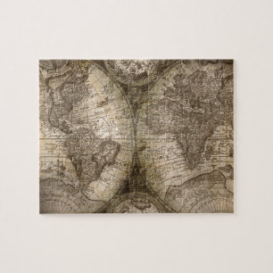 Quebra-cabeça Continentes Antiquados do Mapa do Atlas Histórico