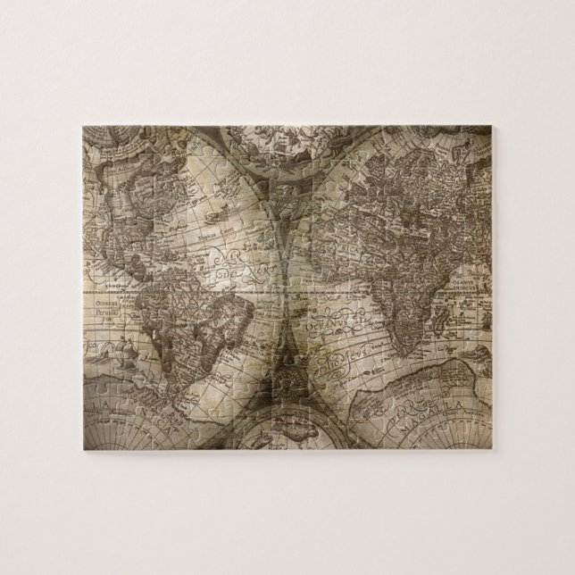 Quebra-cabeça Continentes Antiquados do Mapa do Atlas Histórico (Horizontal)
