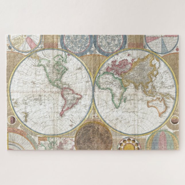 Quebra-cabeça Continentes Antiquados do Mapa do Atlas Histórico (Horizontal)