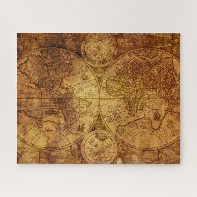 Quebra-cabeça Continentes Antiquados do Mapa do Atlas Histórico (Horizontal)