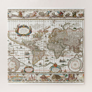 Quebra-cabeça Continentes Antiquados do Mapa do Atlas Histórico