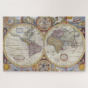 Quebra-cabeça Continentes Antiquados do Mapa do Atlas Histórico