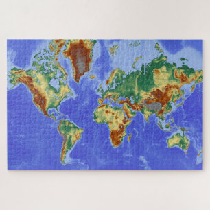 Quebra-cabeça Continentes de Mapa Geográfico do Atlas Mundial