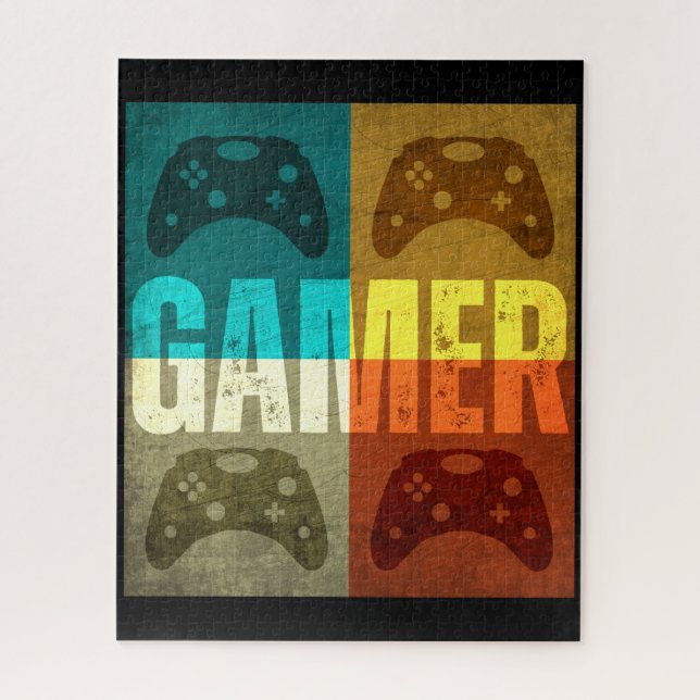 QUEBRA-CABEÇA CONTROLE DE VIDEO GAME RETRÔ GAMER (Vertical)