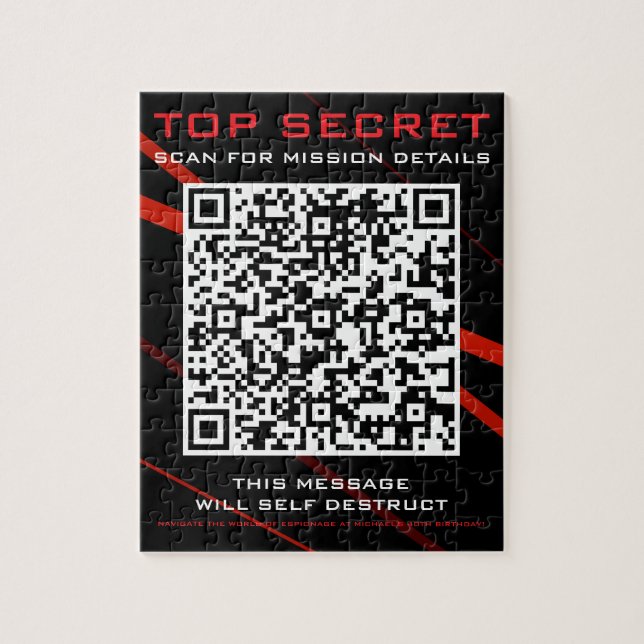 Quebra-cabeça Convite de festas Spy (Vertical)