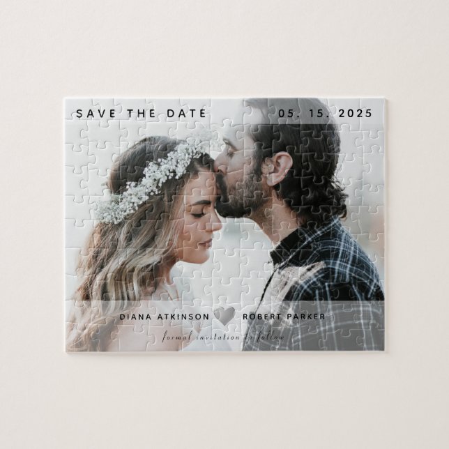 Quebra-cabeça Convite de Noivado Save The Date (Horizontal)