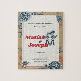 Quebra-cabeça Convite para Casamento Calaveras (Gay) (Cor 4)