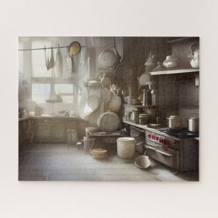 Quebra-cabeça Cook's Kitchen Scene Digital Art