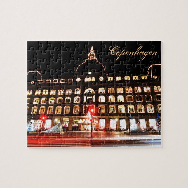 Quebra-cabeça Copenhaga, Dinamarca na noite (Horizontal)