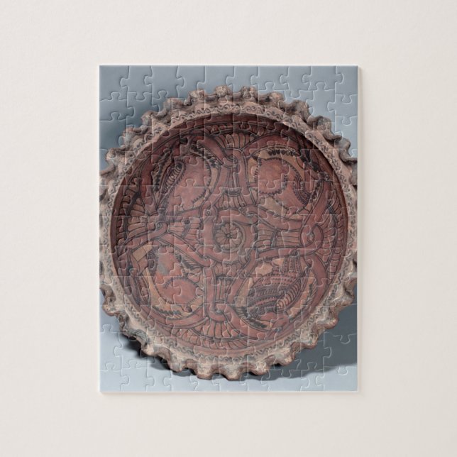 Quebra-cabeça Copo cóptico, terracotta pintado com beiras dos (Vertical)