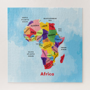 Quebra-cabeça Cor da água do mapa africano