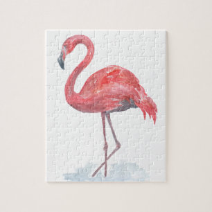 Quebra-cabeça Cor de água rosa Flamingo.