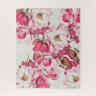 Quebra-cabeça cor-de-rosa da flor da magnólia