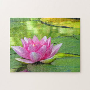 Quebra-cabeça cor-de-rosa da flor de Lotus do