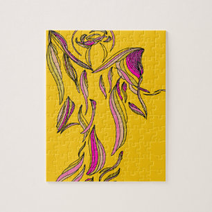 Quebra-cabeça cor-de-rosa Dourado da arte
