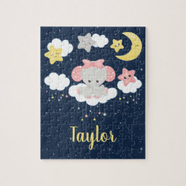 Quebra-cabeça Cor-de-rosa elefante e Marinho