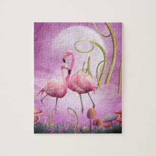Quebra-cabeça cor-de-rosa lunático dos flamingos