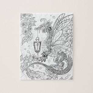Quebra-cabeça Cor do dragão do país das fadas do jardim seus