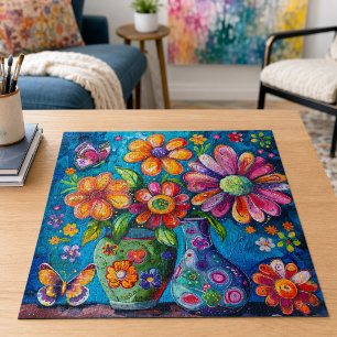 Quebra-cabeça Cor Floral Colorida Vibrante