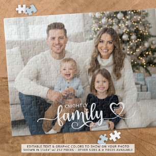 Quebra-cabeça Cor Personalizada do Nome do Coração Fotográfico d