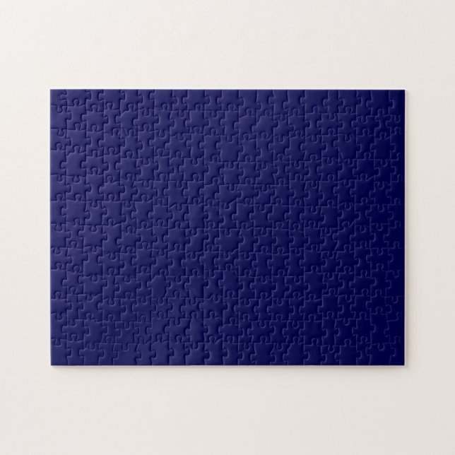 Quebra-cabeça Cor Sólido Azul Do marinho Personaliza-A (Horizontal)