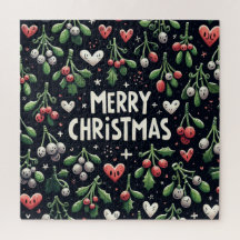 Coração bonita do Mistletoe de Natal