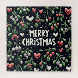 Quebra-cabeça Coração bonita do Mistletoe de Natal