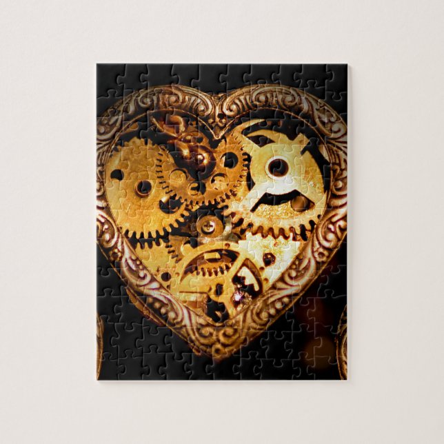 Quebra-cabeça coração de steampunk (Vertical)