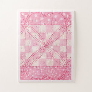 Quebra-cabeça CORAÇÃO DE TINTA QUILT 11x14 Grandes Peças Quebra-