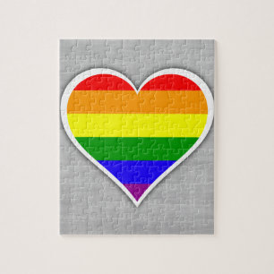 Quebra-cabeça coração Orgulho gay arco-íris