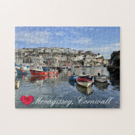 Quebra-cabeça Coração Personalizado Mevagissey Peixe Desembarque