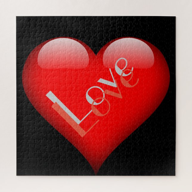 Quebra-cabeça Coração Vermelho Atraente Amor Parisiense Casament (Vertical)