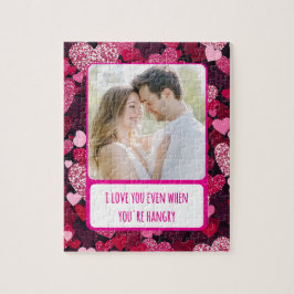 Quebra-cabeça Corações cor-de-rosa brilhante quando você está co