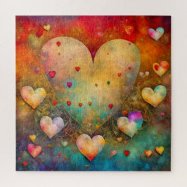 Quebra-cabeça Corações de Mache de Papel abstrato