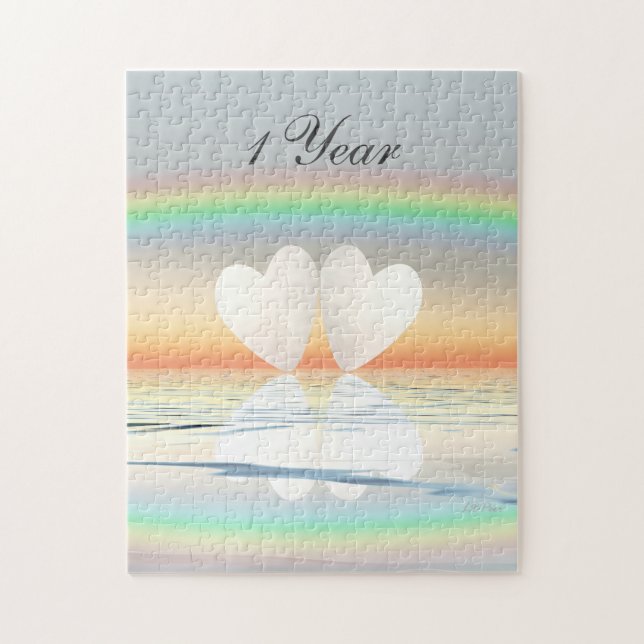 Quebra-cabeça Corações de Papel de Aniversário de 1rua (Vertical)