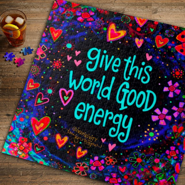 Quebra-cabeça Corações Divertidos Inspirividade Citações Esquadr (Criador carregado)