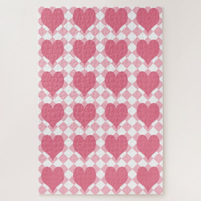 Quebra-cabeça Corações Rosa (Vertical)