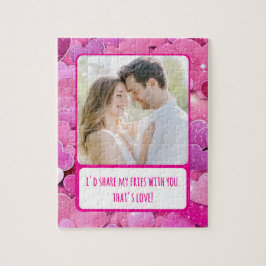 Quebra-cabeça Corações Rosa Púrpura Compartilham Minhas Fritas