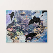 Corais Submarinos, Conchas, Silhuetas De Peixes